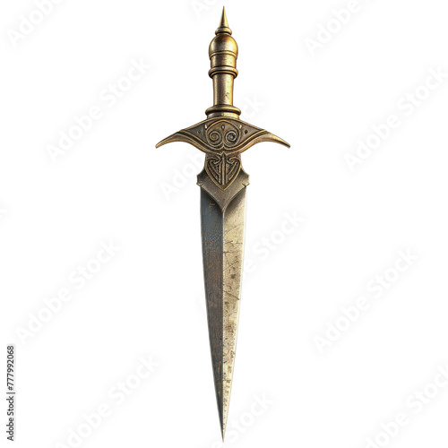 Rondel dagger isolated on transparent background