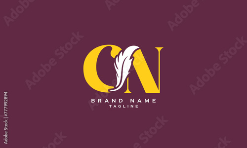 CN, NC, Abstract initial monogram letter alphabet logo design