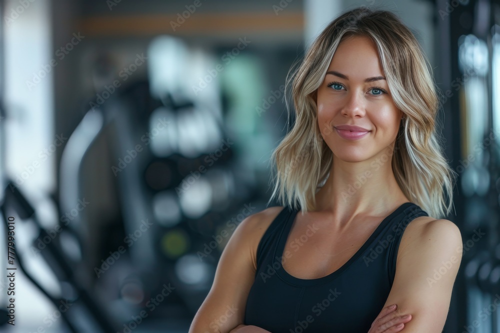 Fototapeta premium Woman in Black Top Posing for Picture