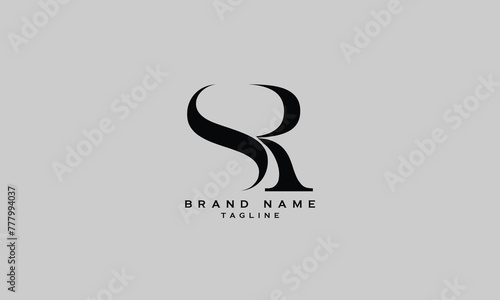 SR, RS, Abstract initial monogram letter alphabet logo design