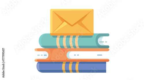 Book mail icon flat vector isolated on white background