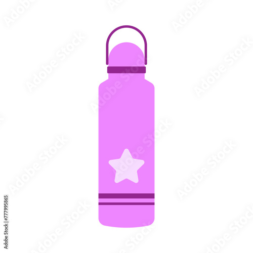 Thermo mugs flat style, Thermos flask vector flat icon style illustration