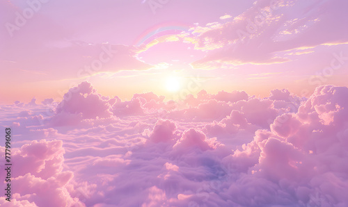 The sky is tinted with the gentle hues of pink and purple as the sun rises  Generative AI 