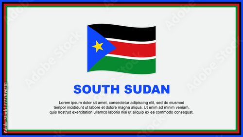 South Sudan Flag Abstract Background Design Template. South Sudan Independence Day Banner Social Media Vector Illustration. South Sudan Banner