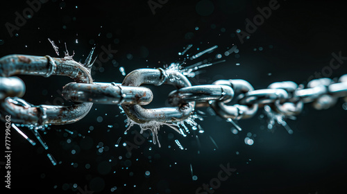 a powerful image of broken chains, symbolizing freedom from constraints or barriers