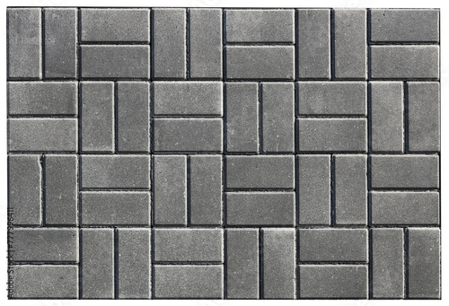 Concrete paving are arranged isquares background isolated