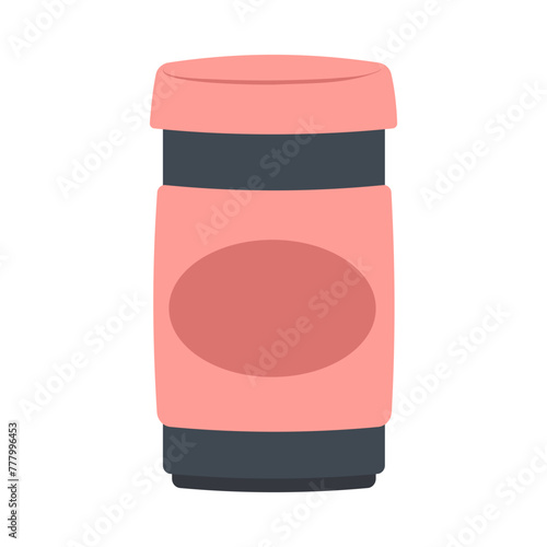 Thermo mugs flat style, Thermos flask vector flat icon style illustration