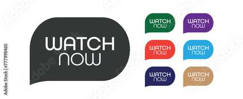 watch now button on white background	