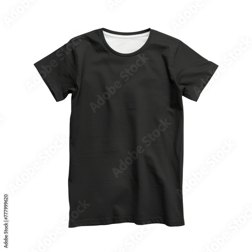 A black t-shirt with a white collar and chest © TheWaterMeloonProjec