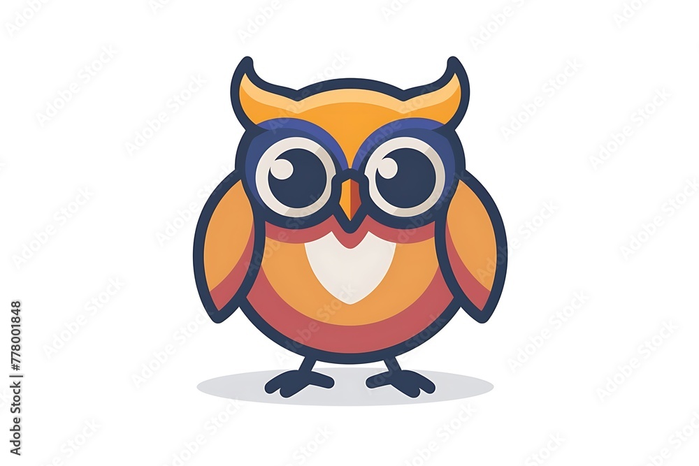 Cute geeky owl head stroke minimalist logo Generated by AI