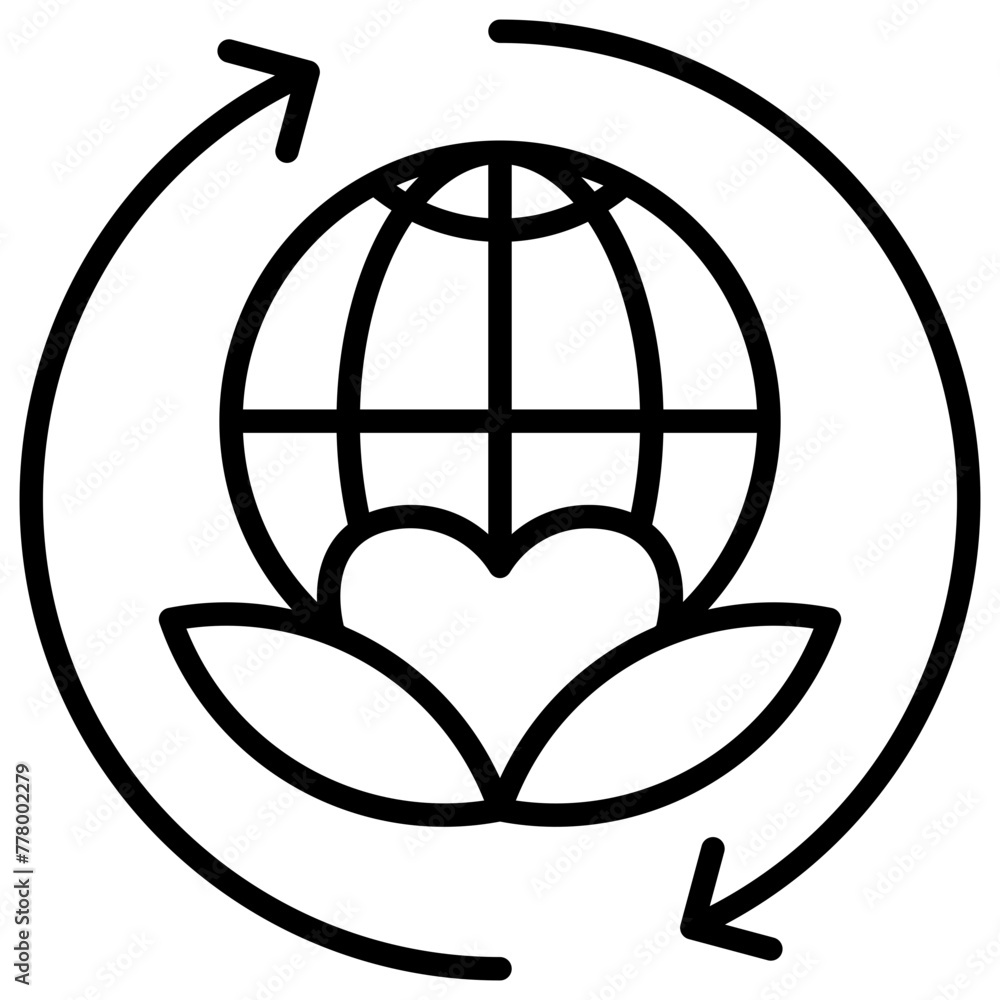 Renewal outline icon. Renewal outline icon.