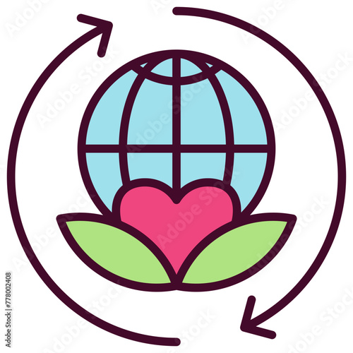 Renewal outline color icon