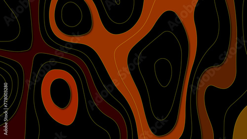  abstract Light dark red paper cut banner waves layers background. Topographic canyon map light relief texture. multi layer cutout geometric pattern on vector, 