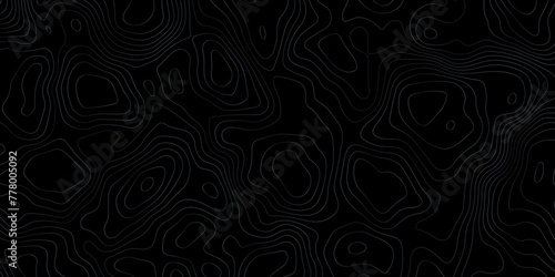 Black background topology and topography colorful gradient lines on it vector design for print works
