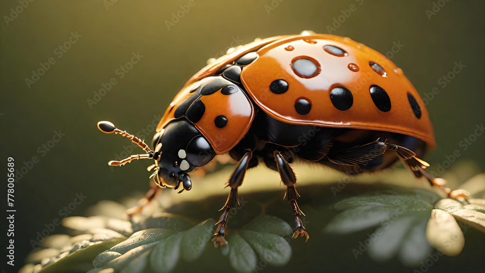Fototapeta premium Close-up view of a ladybug