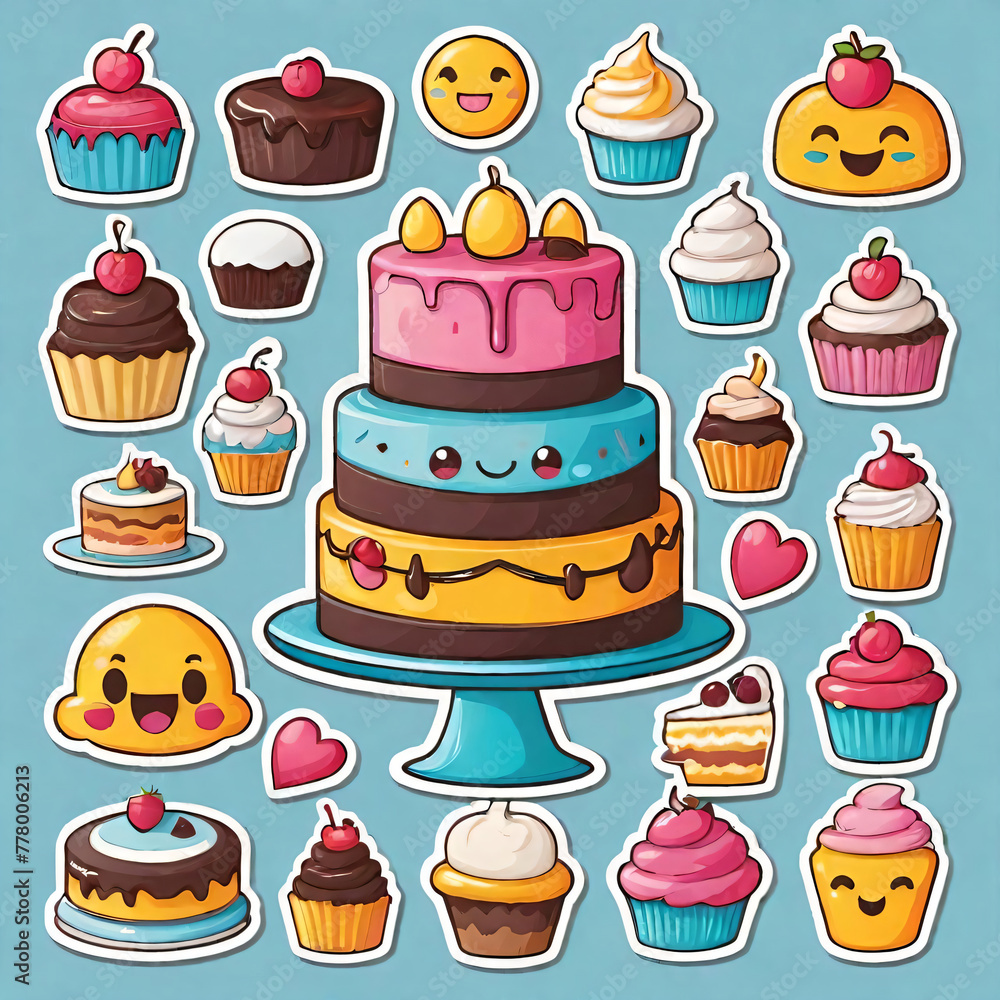 Sweet bakery icon set Sweet bakery icon set