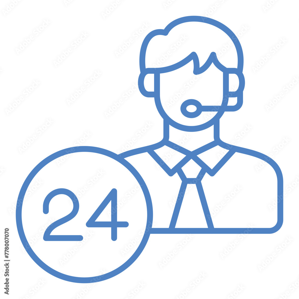 24 Hours Support Icon