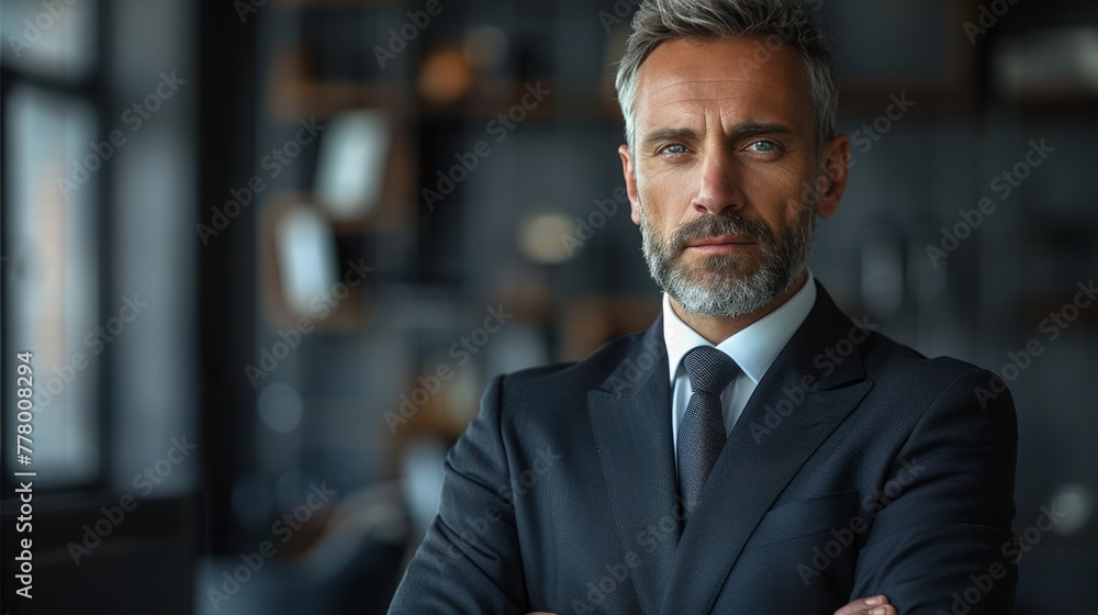 Businessman in Suit and Tie Poses for Picture Businessman in Suit and Tie Poses for Picture