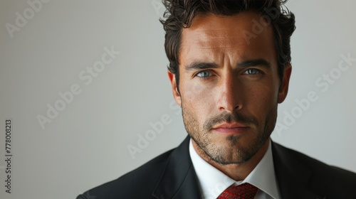 Businessman in Suit and Tie Looking at Camera