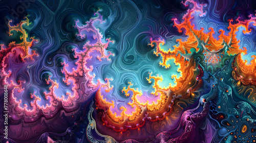 Psychedelic fractal background © Oleksandr
