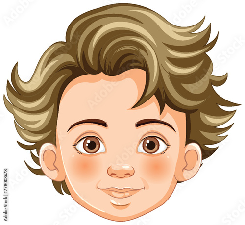 Vector illustration of a smiling young boy