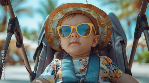 Little Girl in Sunglasses Swinging