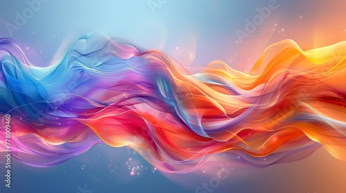 Abstract Painting With Blue, Orange, and Pink Colors