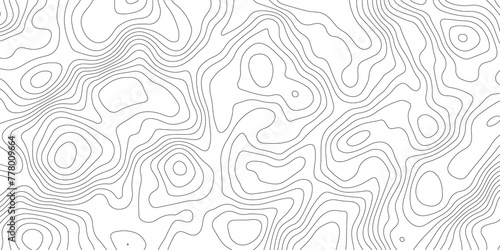 White background black contour topography map texture vector