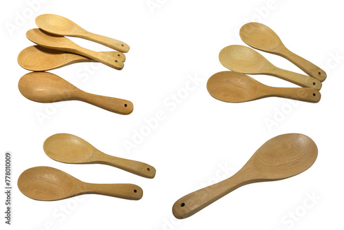 wooden spoon on a white background,with clipping path