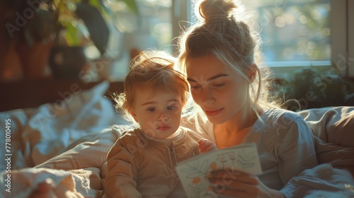 Woman Sitting on Couch Holding Baby