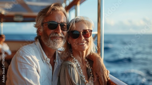 Man and Woman Boating in the Ocean