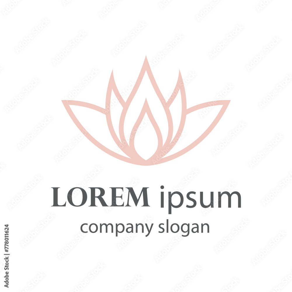 Elegant and beautiful blooming flower logo illustration Elegant and beautiful blooming flower logo illustration