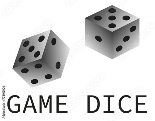 Cubes in a realistic design. Dice game isolated on white background.