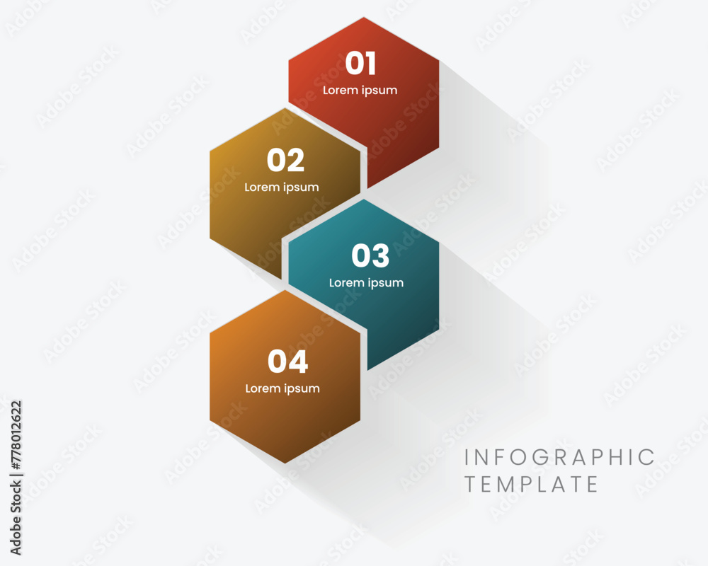 Business hexagon template infographic vector element. Timeline process with 4 step process and icons business. Business hexagon template infographic vector element. Timeline process with 4 step process and icons business.