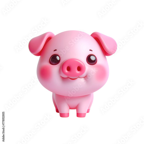 Cute pinky pig happy in summer dancing and smiling png.