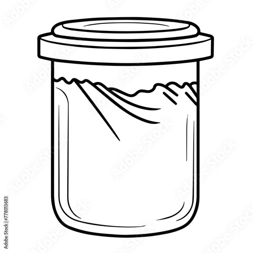 Simple outline icon of a flour bottle, perfect for kitchen-themed designs.