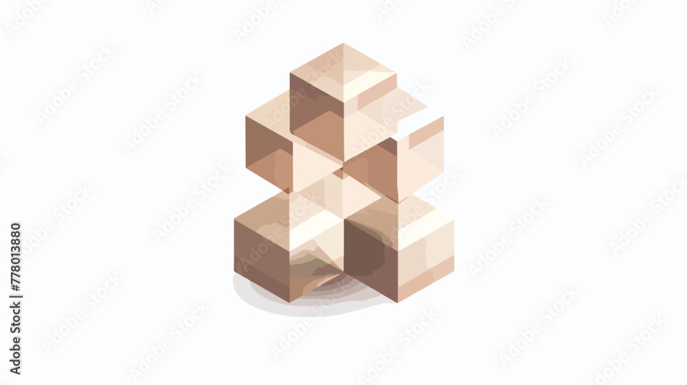 3D design abstract vector cube shape. flat vector isolated