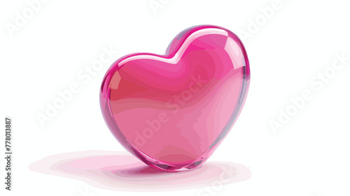 3D heart icon. Realistic glossy pink illustration 