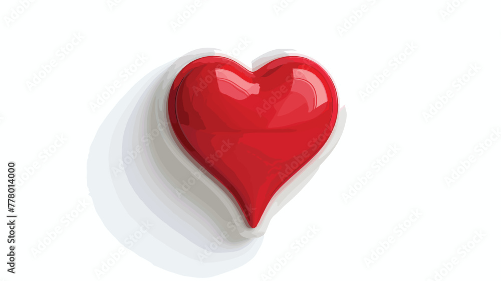 3d vector icon message dialog button with red heart.