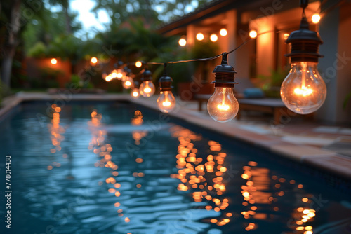 Pool With Hanging Lights
