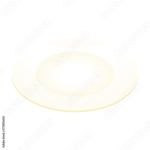 イラスト素材：空っぽの皿。食器。
illustration:empty plate. Tableware.Isometric colorful illustration.
