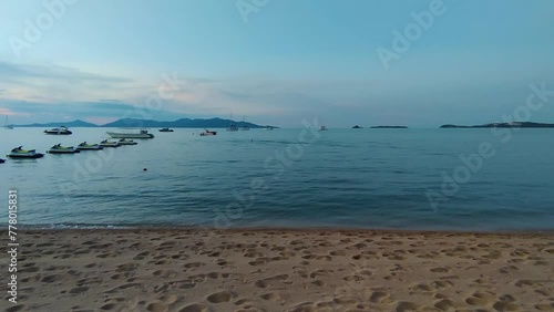 Landscape Sunset at Bophut beach Samui Thailand Travel - Beautiful travel on the beach    photo