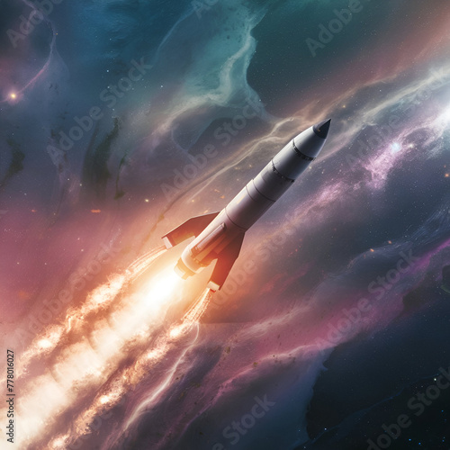 Stunning space the rocket in galaxy for space day celebration jpg.