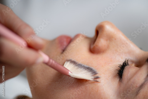 Schilderij op canvas Power of a chemical peel combined with retinol serum for smoother, firmer, and m