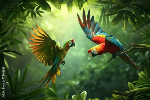 Majestic Macaws: Vibrant Images of Colorful Tropical Birds © luckynicky25