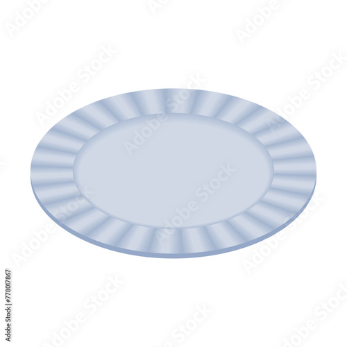 イラスト素材：空っぽの皿。食器。
illustration:empty plate. Tableware.Isometric colorful illustration.