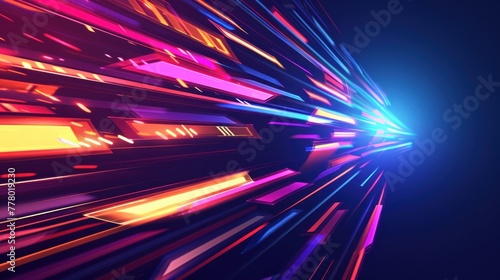 Colorful dynamic abstract arrow sign high speed movement light effect © artbot