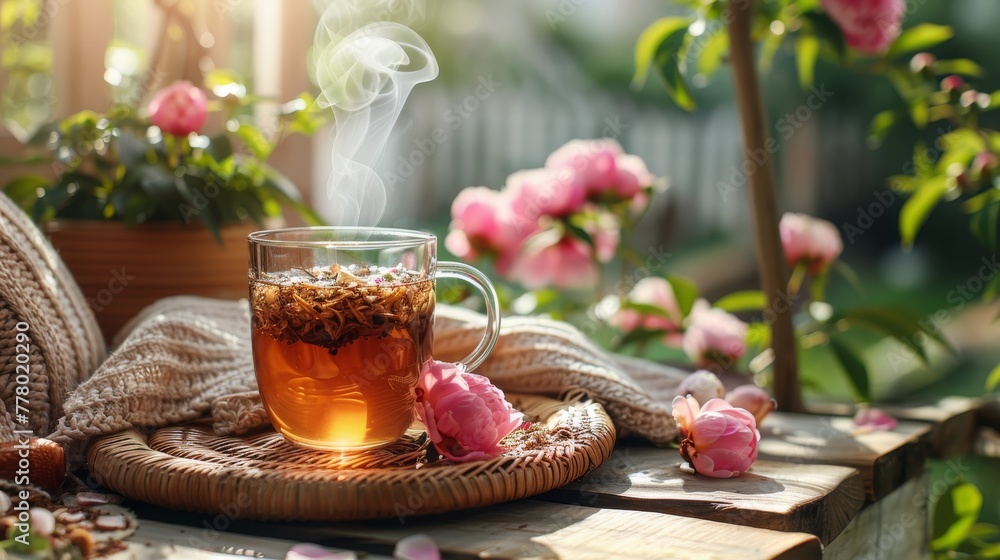 Cup of Tea on Wooden Table Cup of Tea on Wooden Table