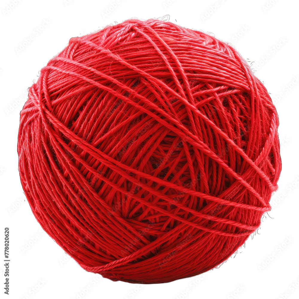 Ball of red thread isolated on white background Ball of red thread isolated on white background