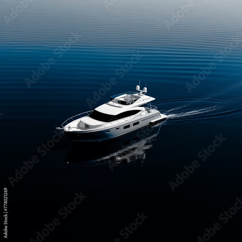 Luxury Yacht Cruising on a Calm Blue Ocean © Miva